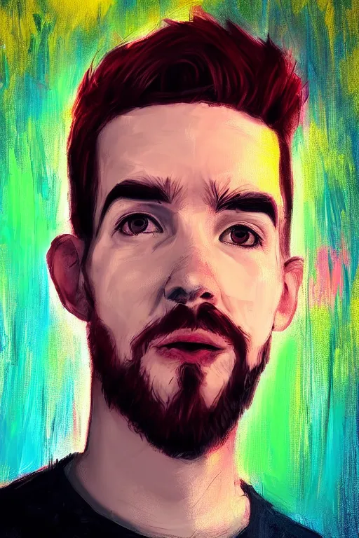 Image similar to Sean McLoughlin, Jacksepticeye, Irish Youtuber, solo portrait 🎨🖌️ 🔥💚