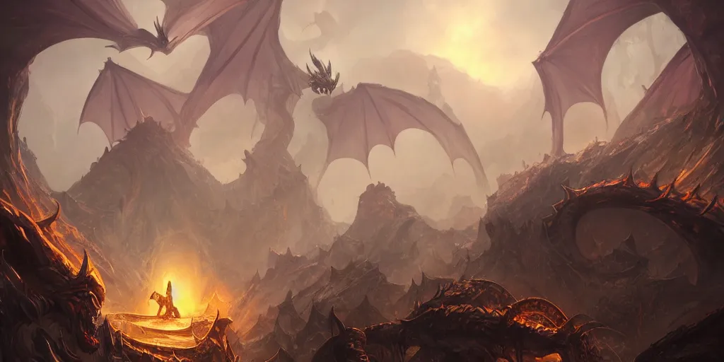 Prompt: A dragons den, close up of a dragon with dragons in the background, concept art by Noah Bradley, Darek Zabrocki, Tyler edlin, Jordan Grimmer, Neil Blevins, James Paick, Natasha Tan, highly detailed, ultra detailed, ultra realistic, trending on artstation