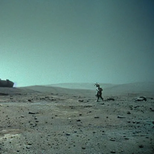 Prompt: film still blade runner set on Mars