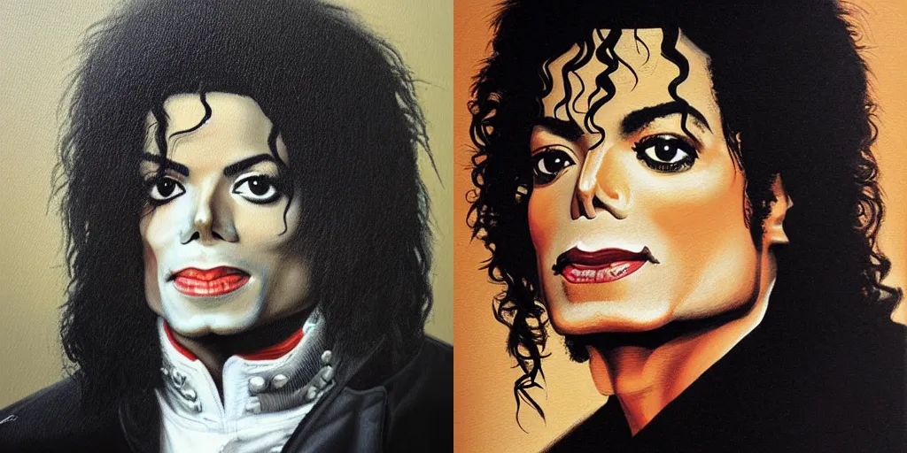 Prompt: michael jackson thriller portrait by Guillaume Seignac