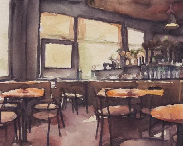 Image similar to a coffee shop smooth light color watercolor