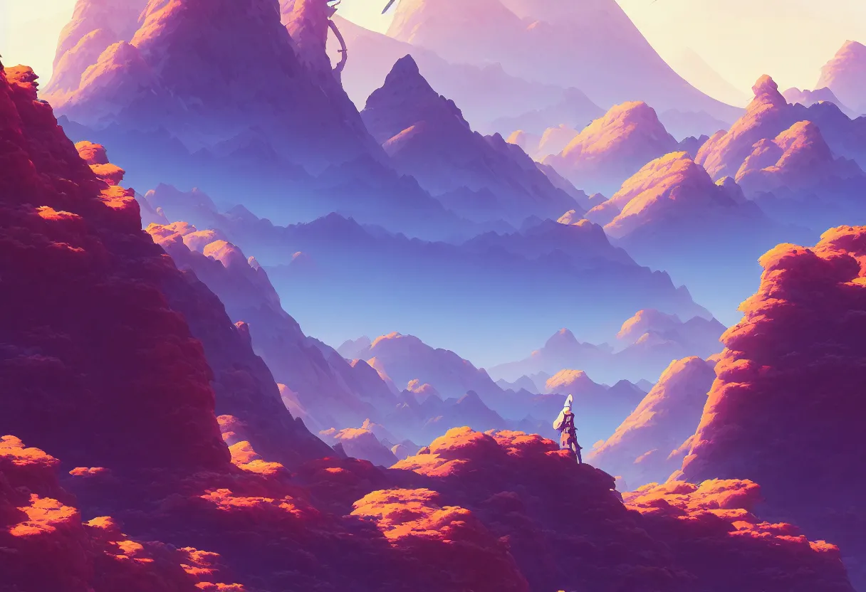 Image similar to a huge mountain peak arid planet, pixel style, high detail illustration, sharp high detail, manga and anime 1 9 9 9, official fanart behance hd artstation by jesper ejsing and makoto shinkai, 4 k