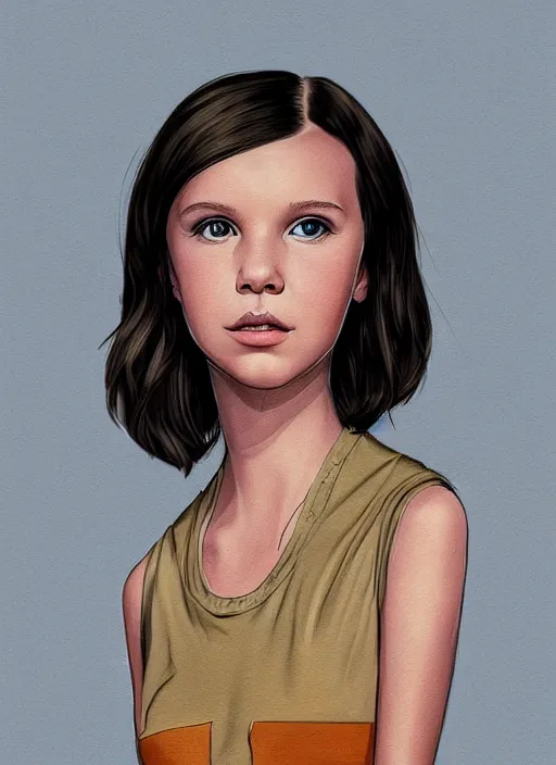 Image similar to Portrait of Millie Bobby Brown by RossDraws