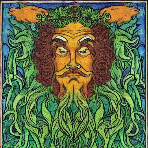 Image similar to green man by ivan bilibin