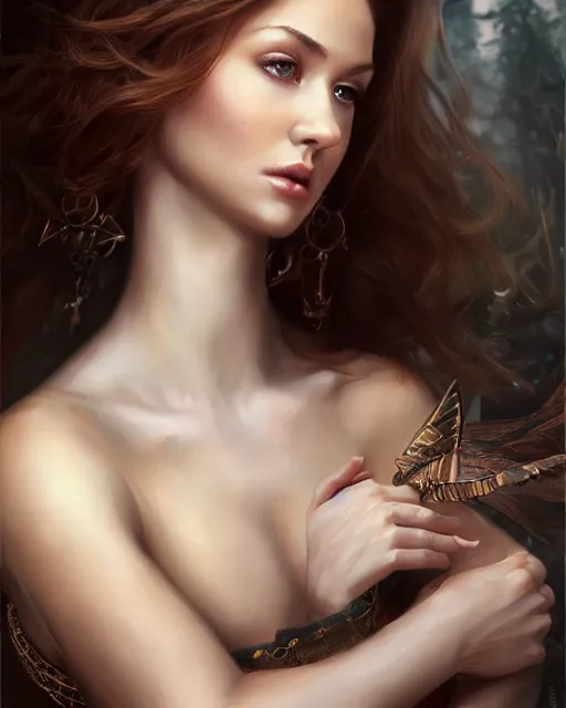 Image similar to a beautiful female, 8 k, hyperrealistic, full body, rule of the third, hyperdetailed, fantasy portrait by laura sava