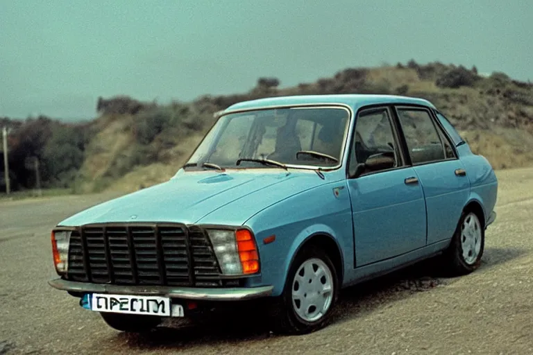 Image similar to vaz 2101 as sport car, movie still, speed, cinematic Eastman 5384 film