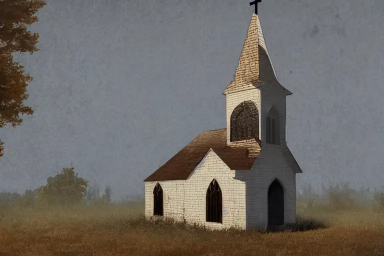 Image similar to the saddest little church in saint sanne, trending on artstation