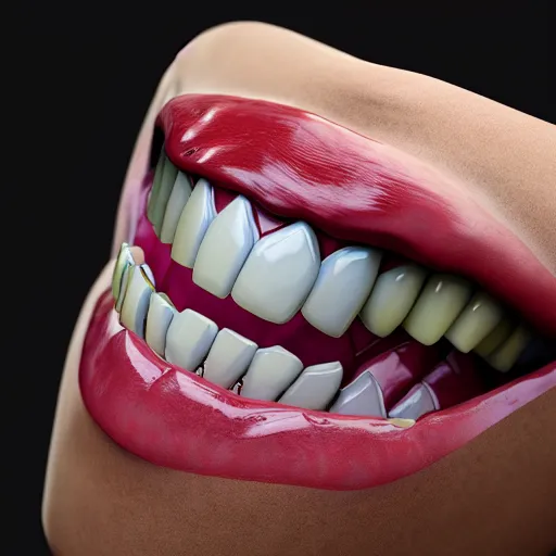 Image similar to teeth everything, 4k unreal engine