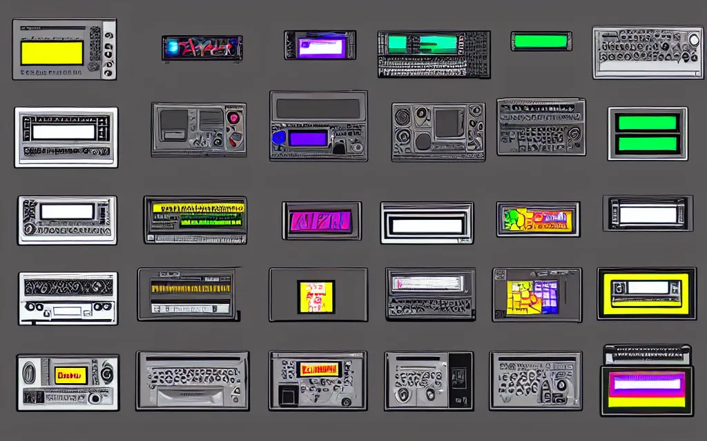 Prompt: 16bit logotype sketch sheet for HAND ENTERTAINMENT SYSTEMS by peter saville