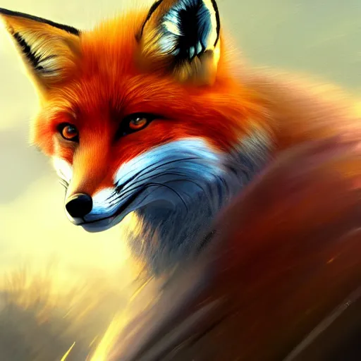Image similar to a fox driving a car, portrait, fantasy, beautiful face, vivid colors, elegant, concept art, sharp focus, digital art, Hyper-realistic, 4K, Unreal Engine, Highly Detailed, HD, Dramatic Lighting by Brom, trending on Artstation