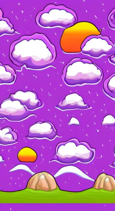 Prompt: purple floating island cartoon app background artwork, digital art, award winning