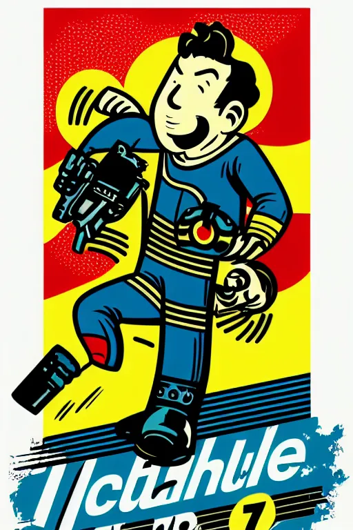 Image similar to fallout 7 6 retro futurist illustration art by butcher billy, sticker, colorful, illustration, highly detailed, simple, smooth and clean vector curves, no jagged lines, vector art, smooth andy warhol style