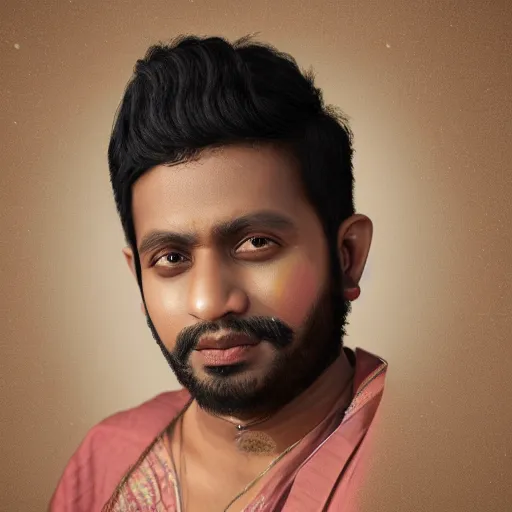 Image similar to portrait of bangladeshi singer james from the band nagar baul, wikipedia, photorealistic, 8 4 mm, editorial photography, high details, octane render, 4 k