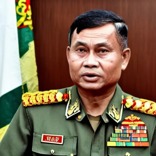 Prompt: min aung hlaing, myanmar commander in chief of the military, min aung hlaing, photograph
