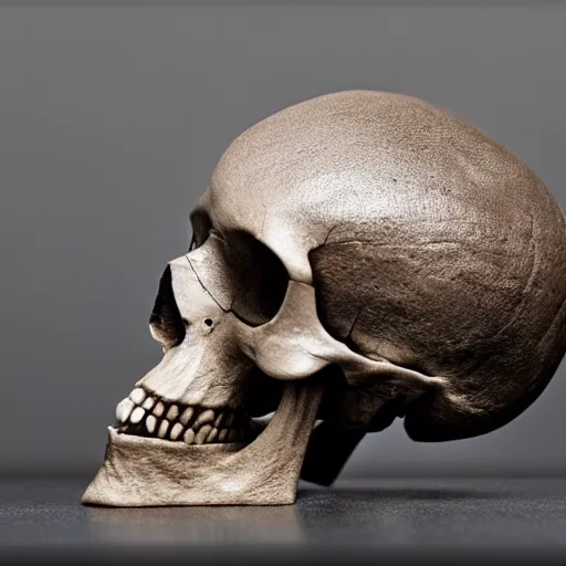 Image similar to A photo of {a skull of an Alien} , professional photograph, studio lighting, highly detailed