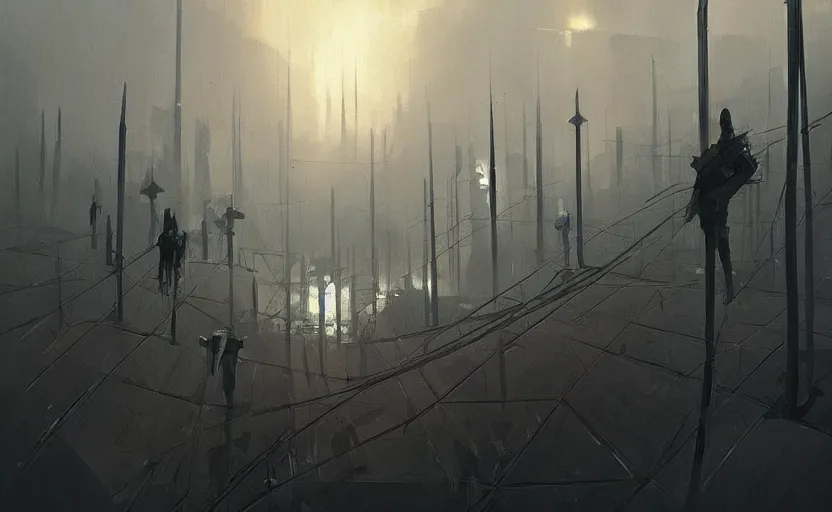 Image similar to A painting of the grid trending on artstation in the style of Greg Rutkowski