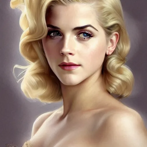 Image similar to A combination of Katheryn Winnick's and Grace Kelly's and Emma Watson's faces with blonde hair as Bat Girl, western, D&D, fantasy, intricate, elegant, highly detailed, digital painting, artstation, concept art, matte, sharp focus, illustration, art by Artgerm and Greg Rutkowski and Alphonse Mucha