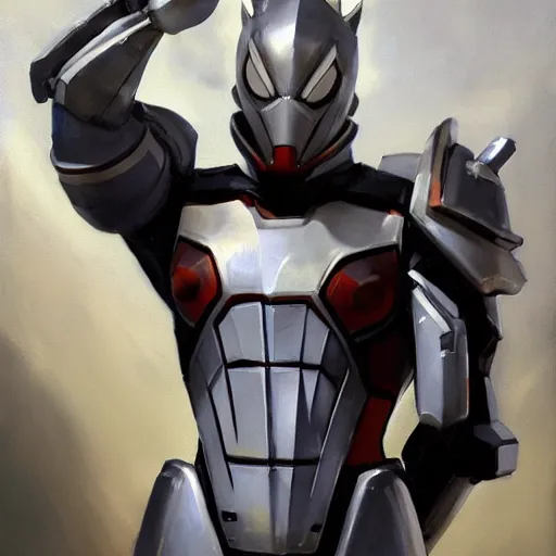 Image similar to greg manchess portrait painting of armored spiderman ultraman grey fox from metal gear cyborg gay japanese - american hybrid as overwatch character, medium shot, asymmetrical, profile picture, organic painting, sunny day, matte painting, bold shapes, hard edges, street art, trending on artstation, by huang guangjian and ail elvgren and sachin teng