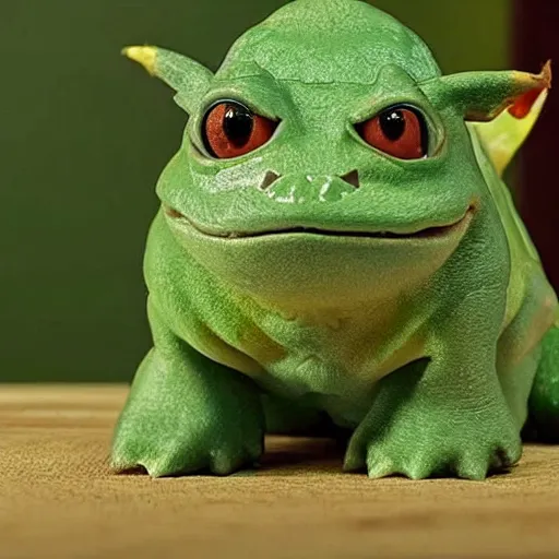 Image similar to photo of bulbasaur with willem dafoe face, national geographic award winning