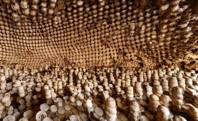 Prompt: underground city made of honeycomb