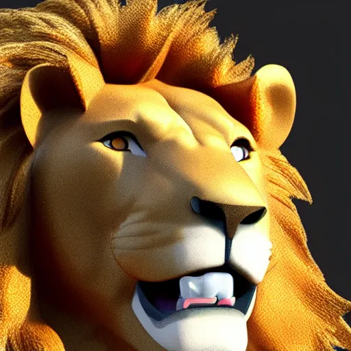 Prompt: a figma lion, side view, full body, 4 k, highly detailed, paws, tail, mane, face, body