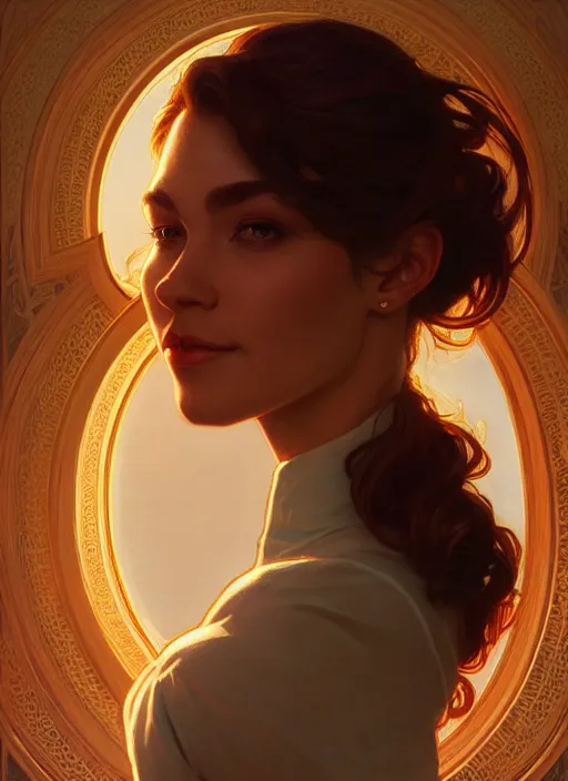 Prompt: perfectly - centered - portrait of a beautiful boss lady, light comes from the window, intricate, highly detailed, digital painting, artstation, concept art, smooth, sharp focus, illustration, unreal engine 5, 8 k, art by artgerm and greg rutkowski and alphonse mucha