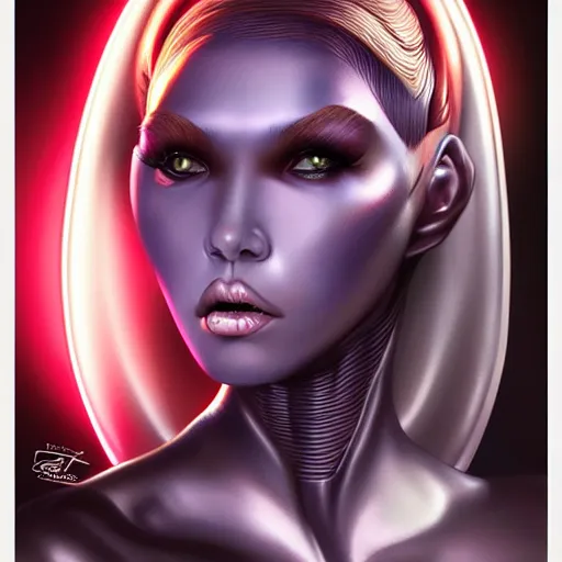 Image similar to complex female alien by artgerm