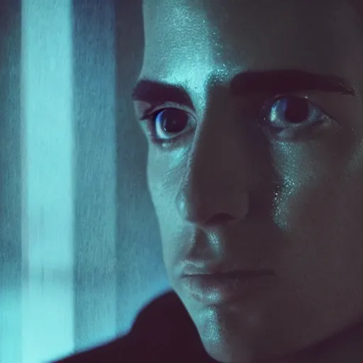 Prompt: cinestill 5 0 d candid photographic portrait by jean - luc godard of a retro - futurist android, closeup, modern cyberpunk moody emotional cinematic, pouring rain menacing lights shadows, 8 k, hd, high resolution, 3 5 mm, f / 3 2, ultra realistic faces, ex machina, blur, unframed