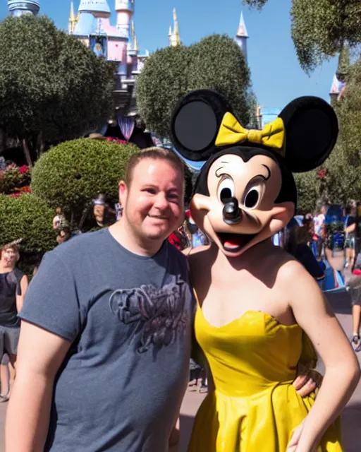 Prompt: photographic evidence from an embarrassing mistake at Disneyland