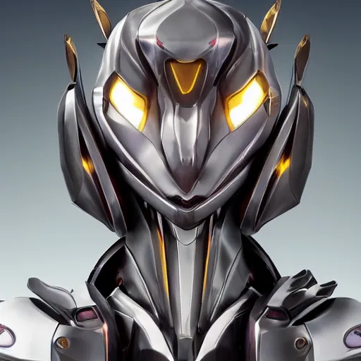 Image similar to stunning bust of a beautiful anthropomorphic humanoid robot mecha female dragon, with smooth and streamlined armor, standing and posing elegantly, well detailed dragon head with epic LED eyes and a sharp glowing maw, sharp and dangerous sleek design, two arms, beautiful digital art, artstation, DeviantArt, FurAffinity, professional, depth of field, close-up, hd, octane render, sunset lighting