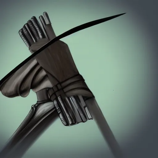 Image similar to a pencil that turns into a sword, digital art