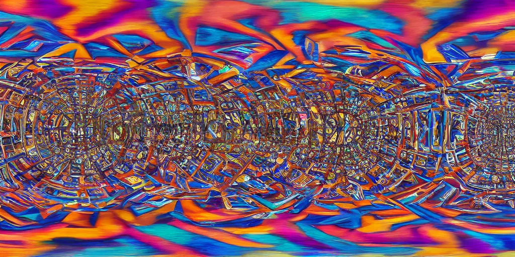 Image similar to 3 6 0 panorama escher style pattern of colorful balls, sculpture in the ancient greek style
