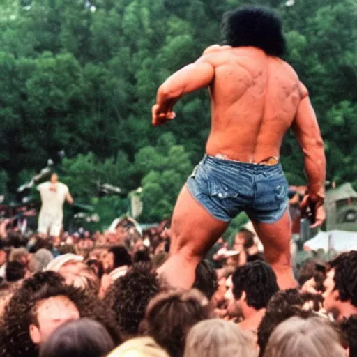 Image similar to hulk performing at woodstock