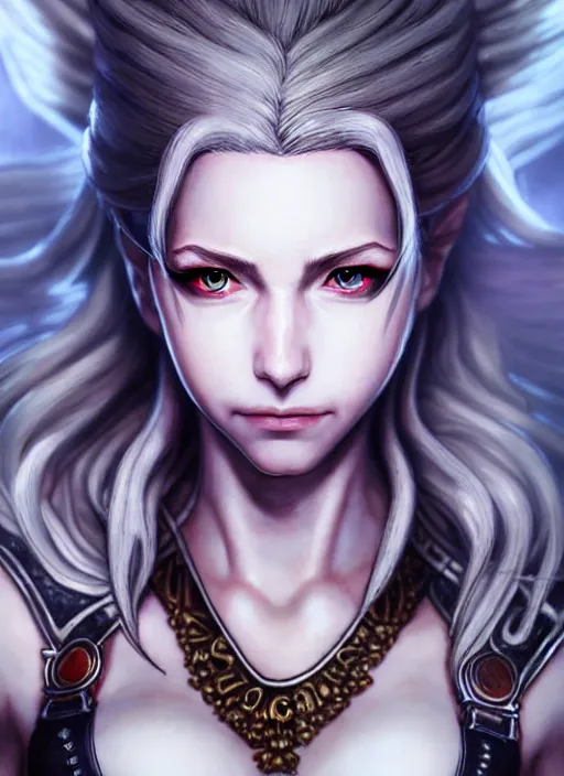 Prompt: a portrait of quistis an ultrafine detailed painting, detailed painting, detailed eyes!!, final fantasy octopath traveler lovecraft ghibly