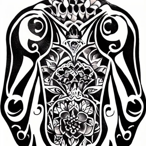 Image similar to tattoo design, stencil, tattoo stencil, traditional, a world famous tattoo