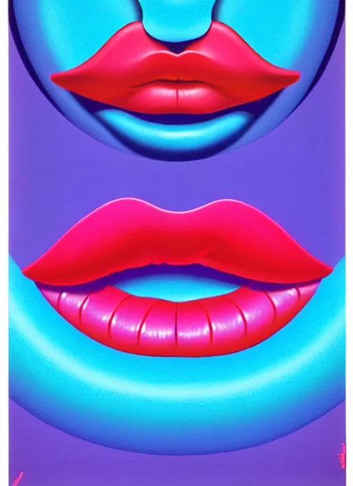 Image similar to lips by shusei nagaoka, kaws, david rudnick, airbrush on canvas, pastell colours, cell shaded!!!, 8 k