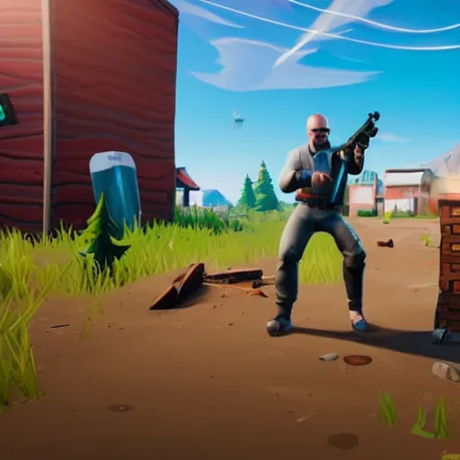 Image similar to Walter White in Fortnite gameplay screenshot