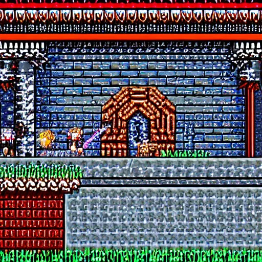 Image similar to a screenshot of a 2 d castlevania game, pixelart, snes graphics, beautiful, atmospheric