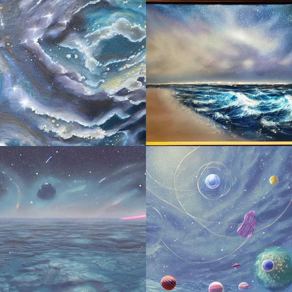 Prompt: shore in space, hyperrealistic