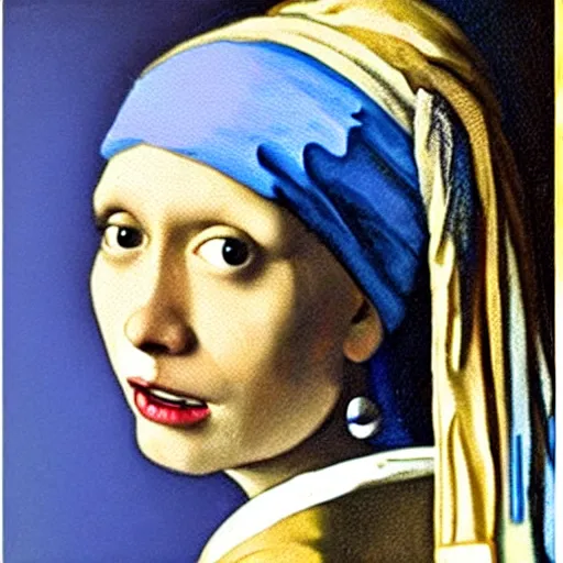 Image similar to Dwayne Johnson with the pearl earring by Johannes Vermeer