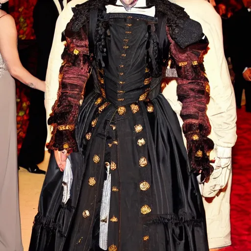Prompt: photo of william shakespeare at the met gala