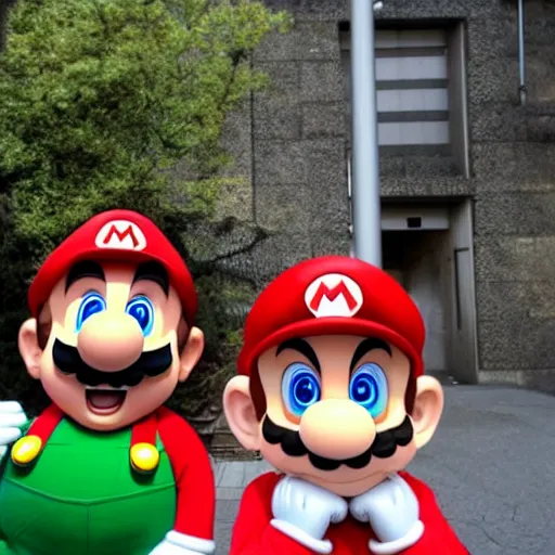 Image similar to photo of super mario in kyoto