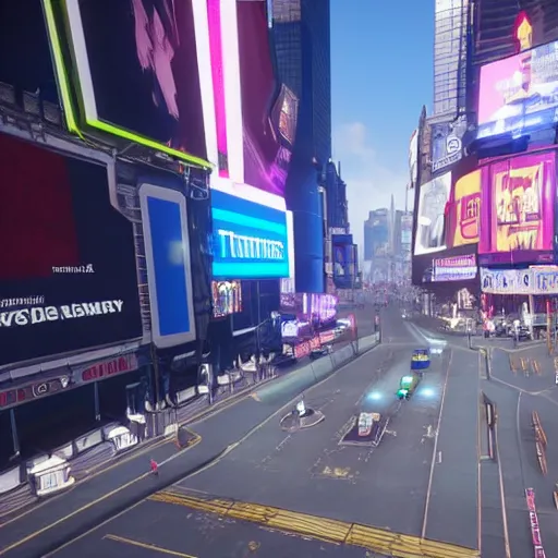 Image similar to still image of times square in the tower of destiny 2, destiny 2, unreal engine 5, screenshot