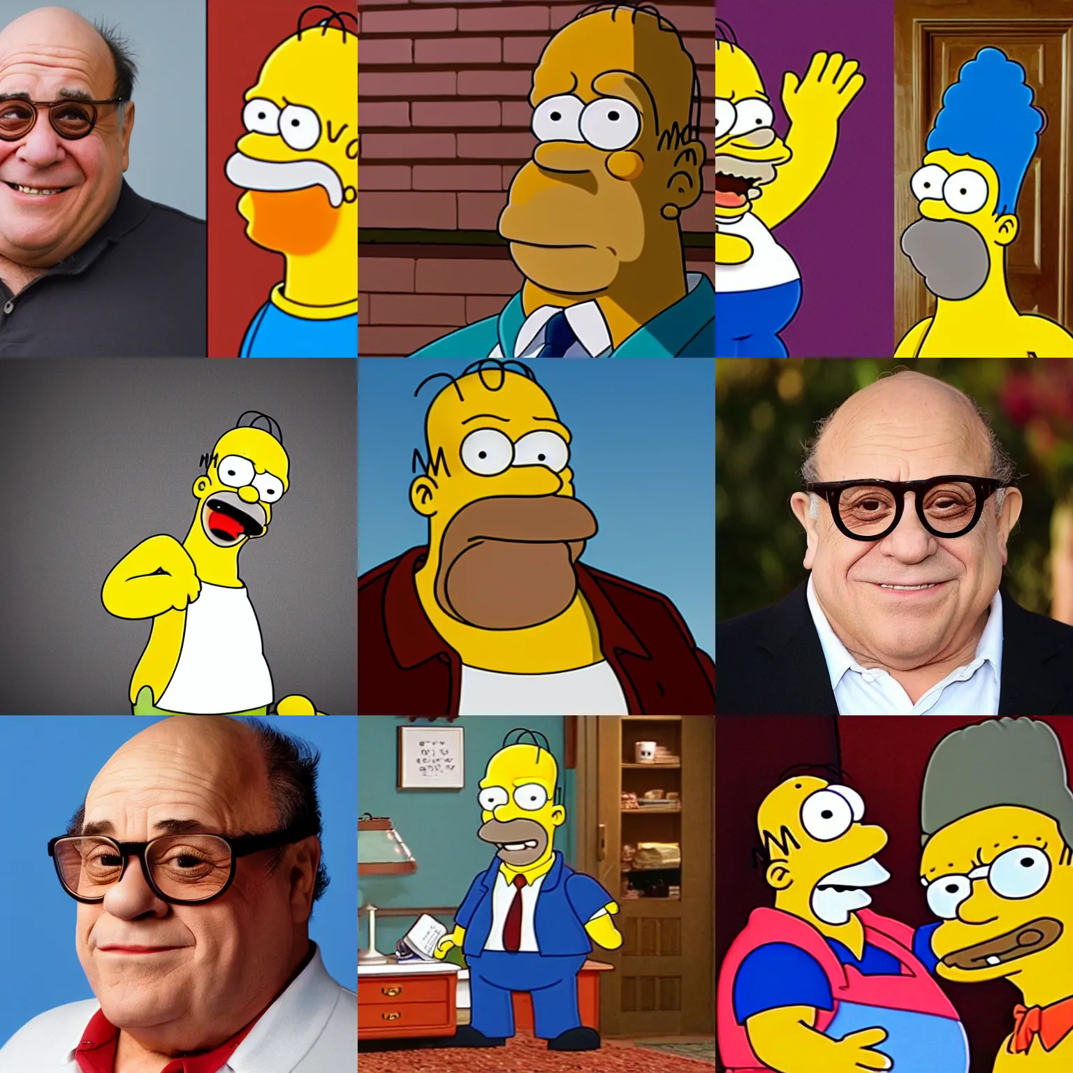 Prompt: <photo name='Homer Simpson' actor='Danny DeVito' age='54' lighting=great hd sitcom>Danny Devito as Homer Simpson</photo>