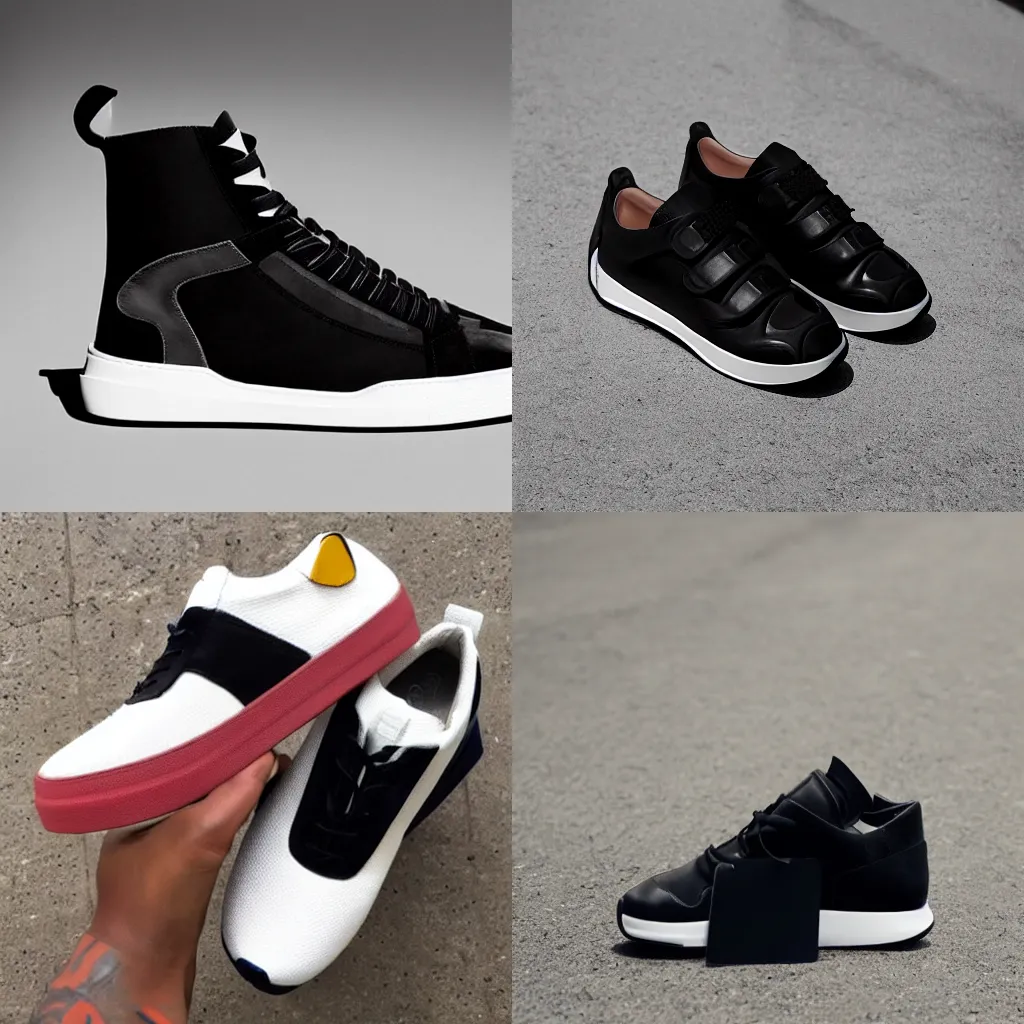 Prompt: sneaker inspired by the bauhaus design movement