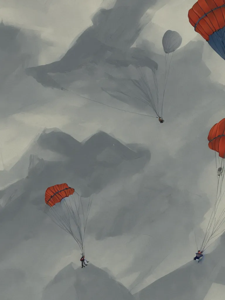 Image similar to parachute by disney concept artists, blunt borders, rule of thirds