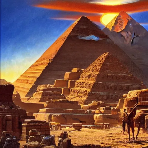 Prompt: epic masterpiece eternal starvation of Egyptian sun god Ken Kelly, photorealistic, cinematic, fantastic reality, detailed, intricate dramatic lighting, establishing shot, 8k resolution – W 1024