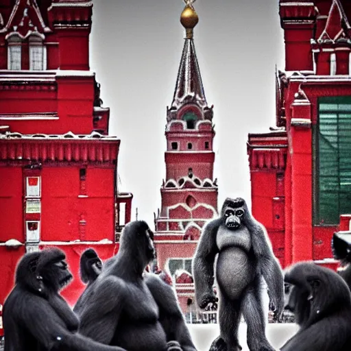 Image similar to king kong in red square