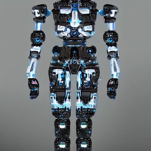 Image similar to biometric humanoid robot, intricate detail, cyber and mechanical