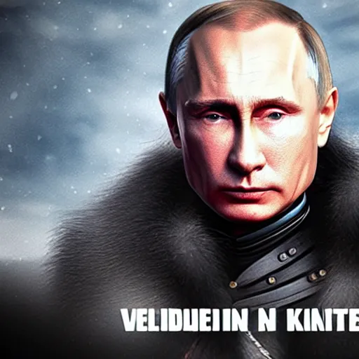 Image similar to Vladimir Putin in the style of a king in Game of Thrones